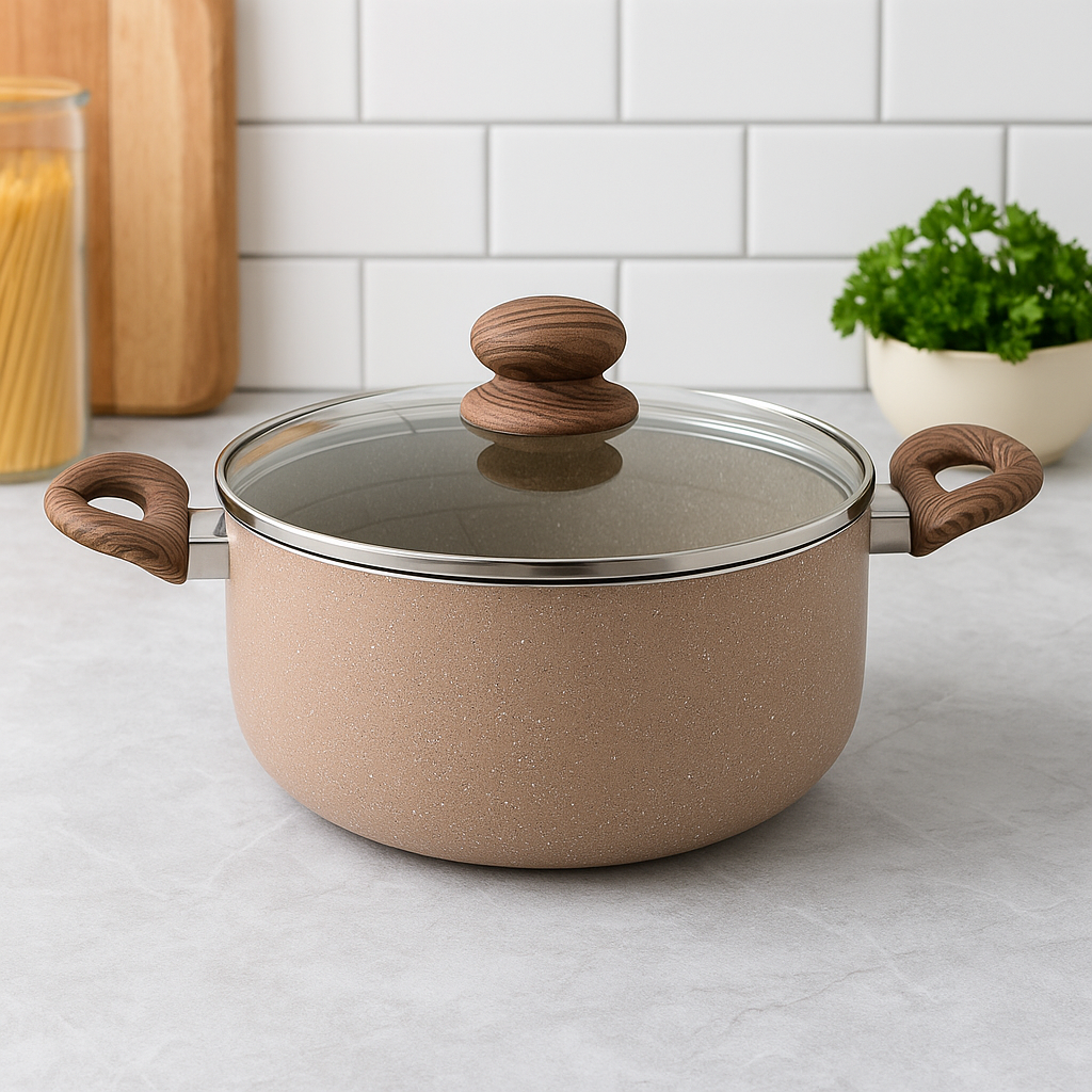 WT-SP003 Black High Termperature Painting Forged Casserole Stockpot