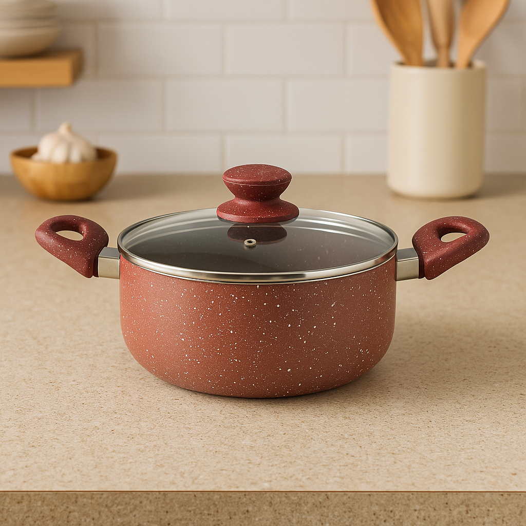 WT-SP003 Black High Termperature Painting Forged Casserole Stockpot