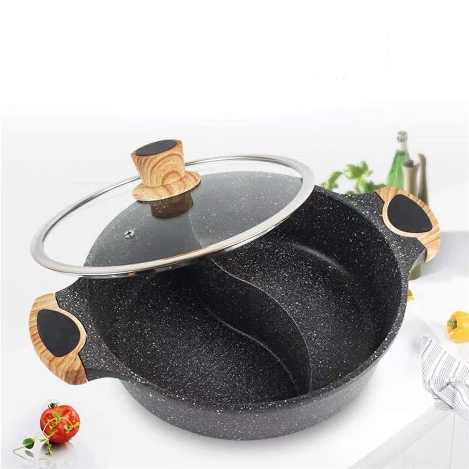 WT-SP003 Black High Termperature Painting Forged Casserole Stockpot