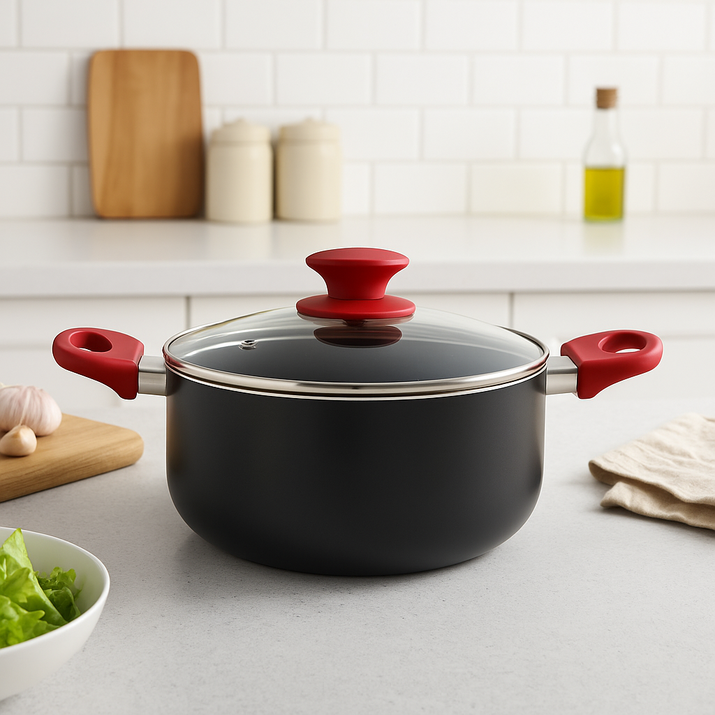 WT-SP003 Black High Termperature Painting Forged Casserole Stockpot
