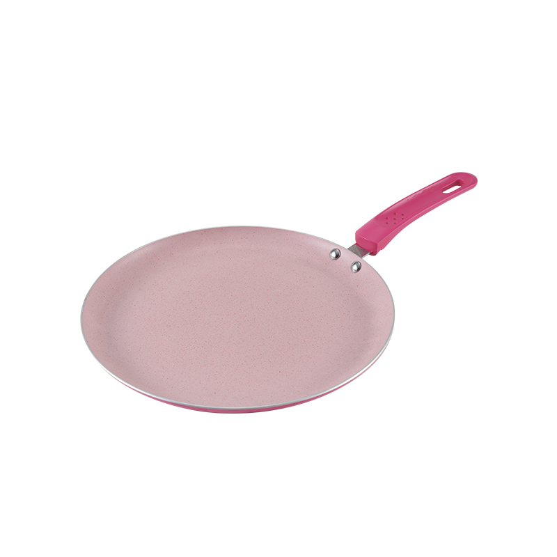 WT-FP018 Pink Flat-bottomed Pressed Frying Pan