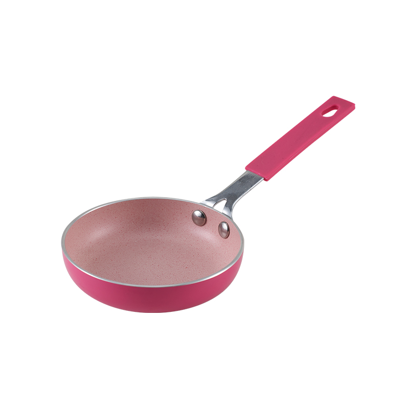 WT-FP012 Plum Red Round Spiral Bottom Frying Pan