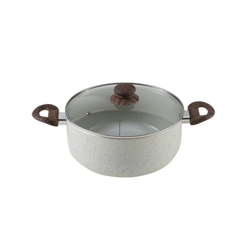 WT-SP013 Modern-looking Ceramic Non Stick Painting Pressed Casserole Stockpot