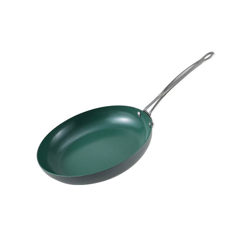 WT-FP027 Green Ceramic Non-stick Painting Pressed Frying Pan