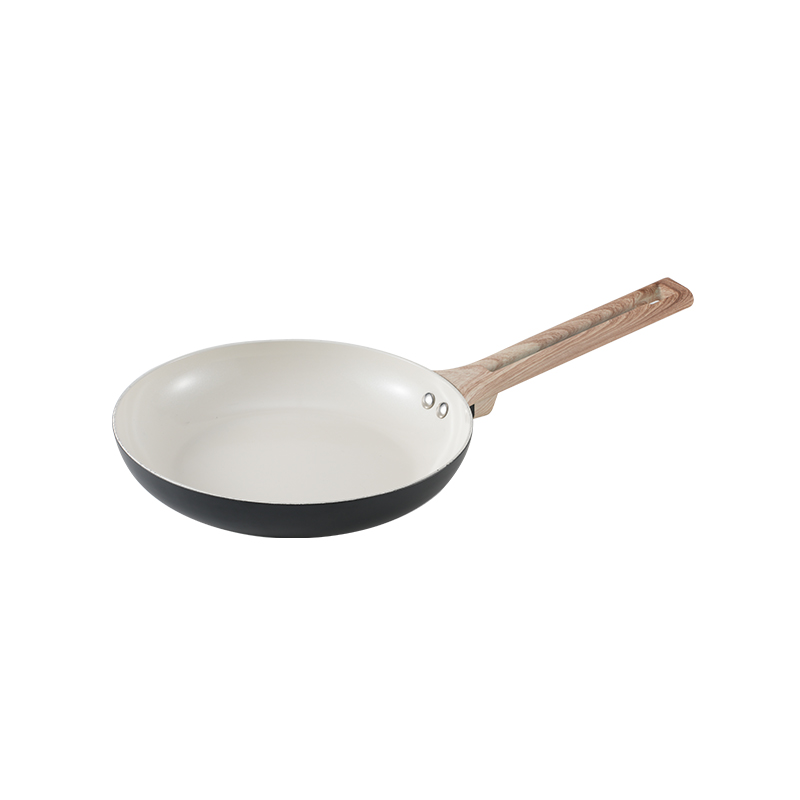 WT-FP047 White Ceramic Non-stick Painting Pressed Frying Pan